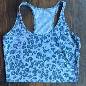 Calvin Klein Performance Crop Top Blue Cheetah size XXL (I22)
